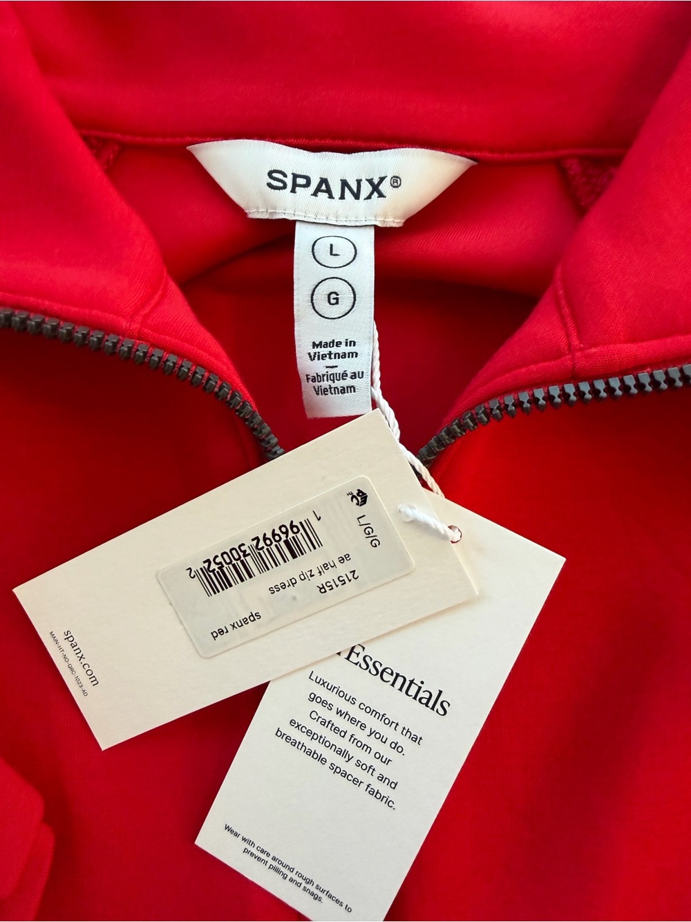 SPANX AirEssentials Half Zip Dress Large Red NWT long sleeve - Picture 5 of 16